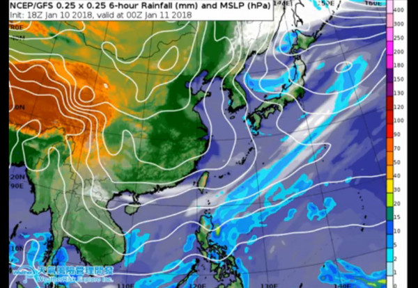 預計這波冷空氣至少到周六，預期周日開始，風向轉為偏東風，溫度才會開始回升。（圖／翻攝自氣象專家賴忠瑋臉書）