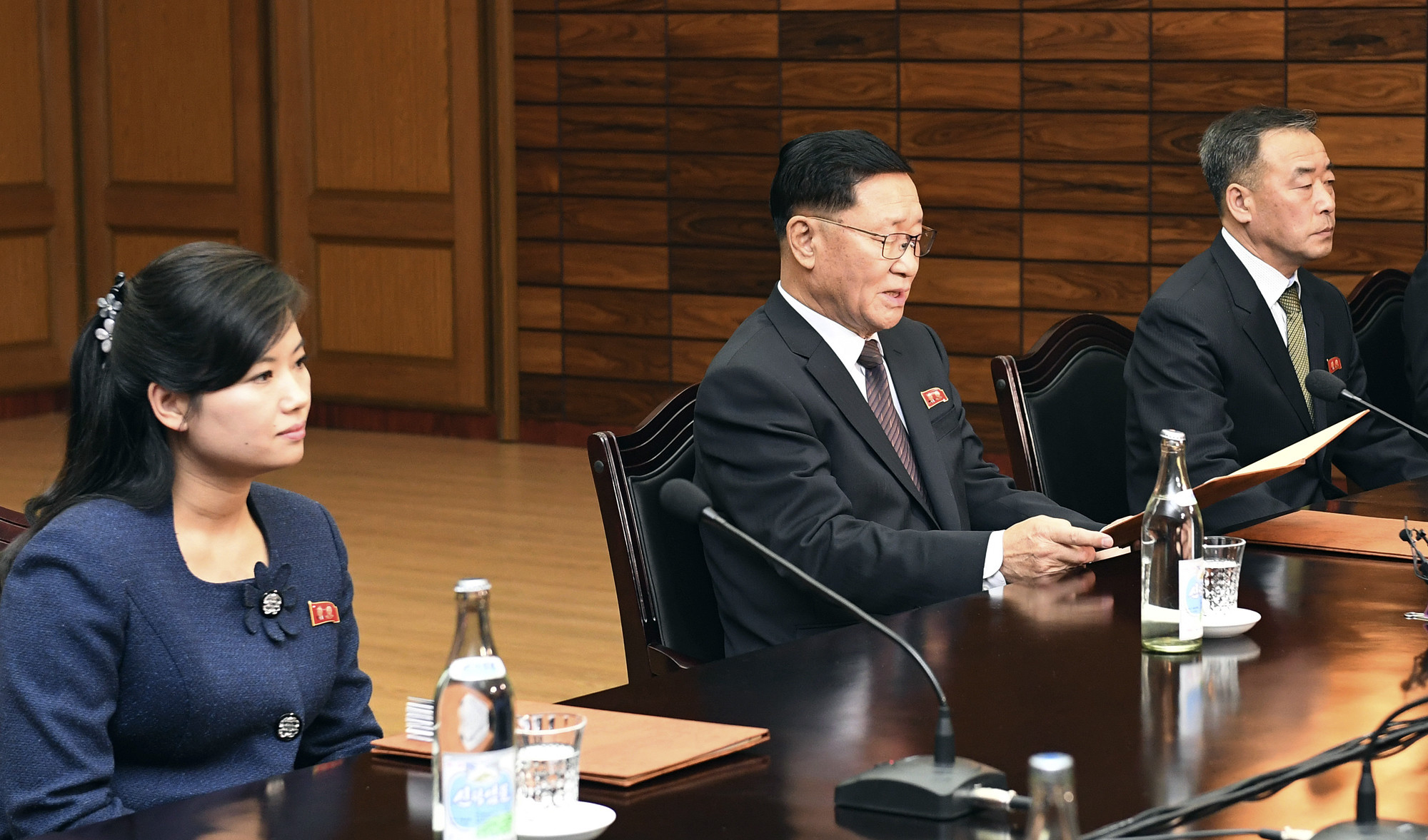 ▲▼北韓牡丹峰樂團團長玄松月代表參加兩韓會談。（圖／達志影像／美聯社）