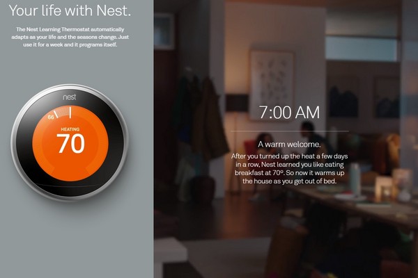 ▲▼Nest推出的智慧裝置能自動調節家中溫度。（圖／翻攝自Nest網站）