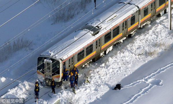 ▲日本,大雪,電車。（圖／視覺中國CFP）