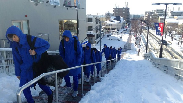 ▲中華五人制移訓碰上東京大雪。（圖／中華五人制代表隊提供）