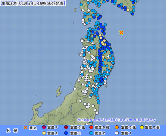 ▲▼日本青森縣外海6.2地震。（圖／翻攝自日本氣象廳）