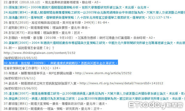 ▲▼張廖萬堅的論文也遭質疑抄襲。（圖／翻攝自台灣博碩士論文知識加值系統）