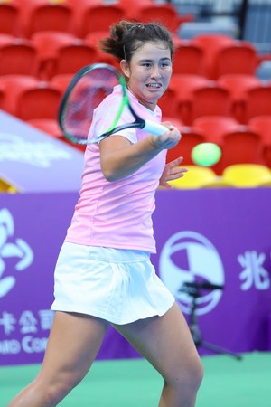 ▲混血葛藍喬安娜代表台灣出賽。（圖／WTA台灣賽提供）