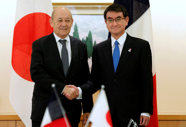 ▲法國外交部長勒德里安（Jean-Yves Le Drian）出使日本，鼓勵日本企業面對英國脫歐現實，並表達對日本企業的歡迎。（圖／路透）
