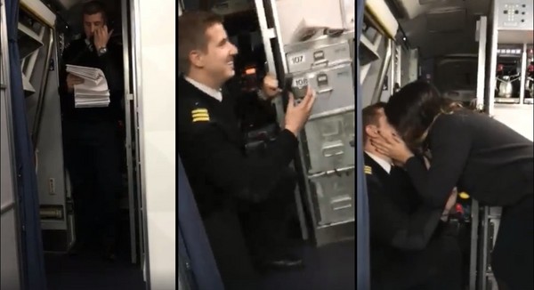 機師空中向空姐女友求婚　「她答應了！」全機歡呼嗨爆。（圖／翻攝自Lauren Michele Gibbs的臉書）