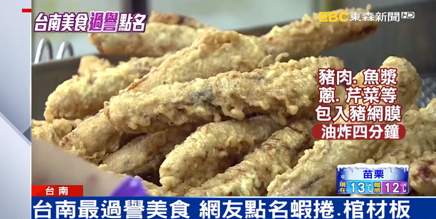 台南最過譽美食？網點名棺材板、蝦捲。（圖／東森新聞）
