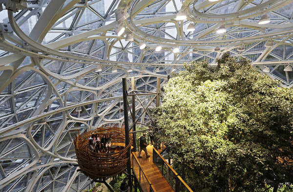 ▲美國亞馬遜公司（Amazon）近日在西雅圖啟用最新辦公大樓「生態圈」。         。（圖／達志影像／美聯社） 