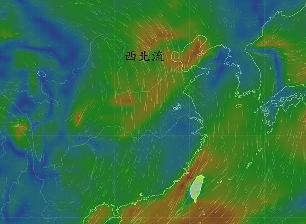 ▲西北流到長江流域 。（圖／翻攝自鄭明典臉書）