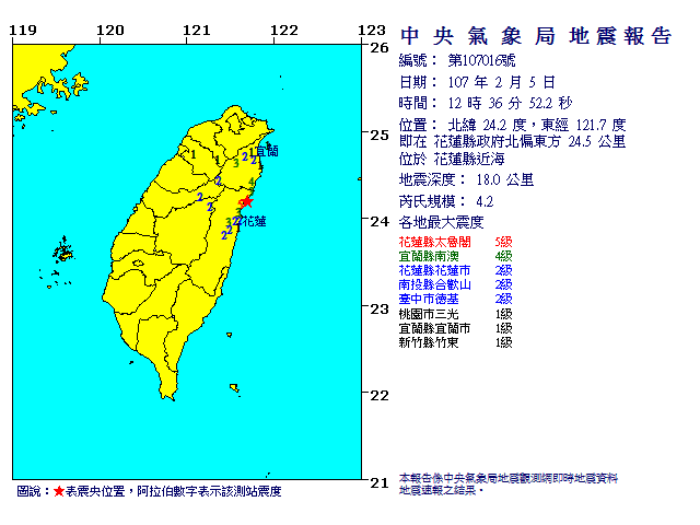 地震。（圖／氣象局）