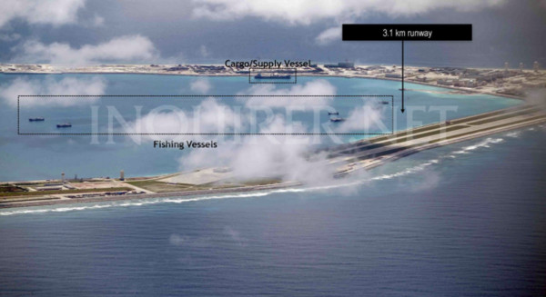 ▲▼大陸在南海的7處造島工程，已接近完工。（圖／翻攝自inquirer.net）