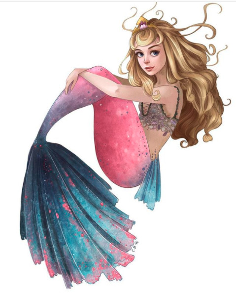▲▼當迪士尼公主全都走進海裡　等等艾莎也去不會結冰嗎（圖／翻攝自Instagram）