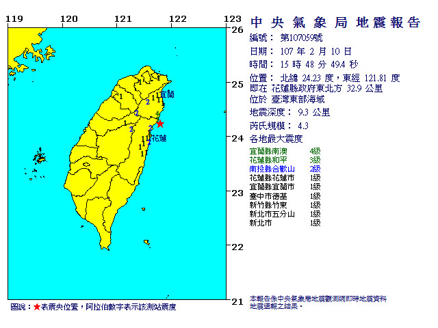 ▲▼地震。（圖／中央氣象局）