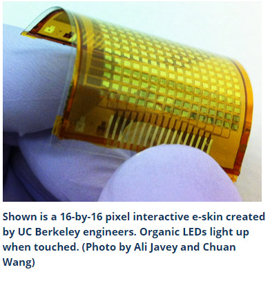 ▲▼電子皮膚未來可望能幫助改良機器人，避免傷害人類。（圖／翻攝自uc berkeley news）