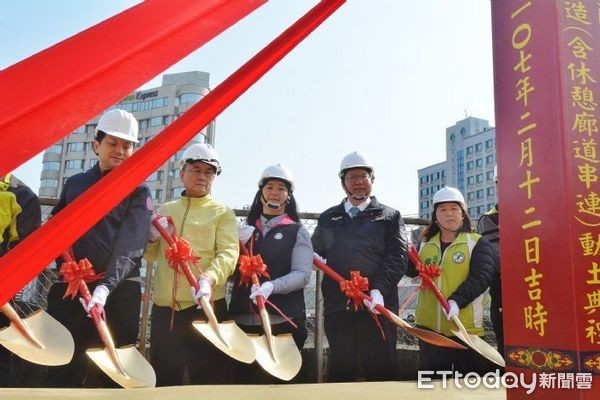 ▲創造桃園新地標，南崁溪「印象大橋」週邊水域營造工程動土。（圖／桃園市政府提供）