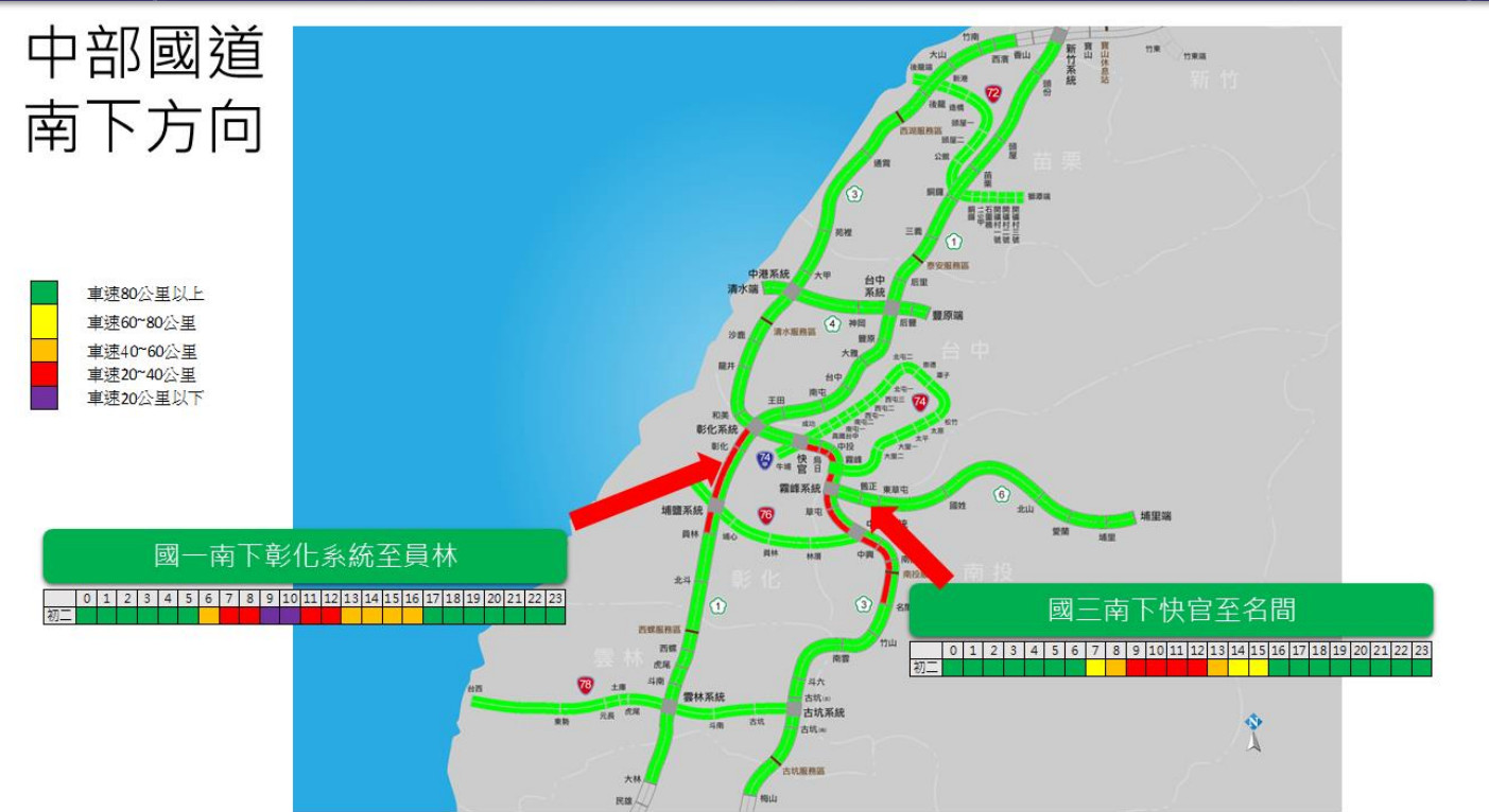 ▲▼ 初二出遊最塞！3國道「爆地雷」路段　南北從早擠到晚。（圖／高公局）