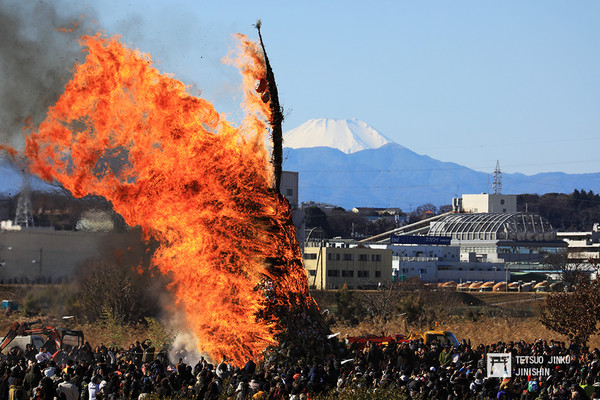 ▲▼日本過年祭儀,日本過年期間使用的門松與裝飾，在過年後各地則是會舉辦法會，將這些物品恭敬地燒。（圖／陳威臣提供）