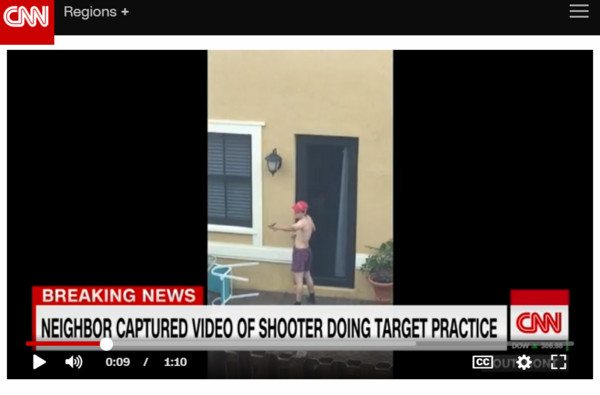 ▲▼ 美國佛州校園槍擊案19歲槍手克魯兹（Nikolas Cruz）行兇前的試槍片段曝光。（圖／翻攝自CNN官網）
