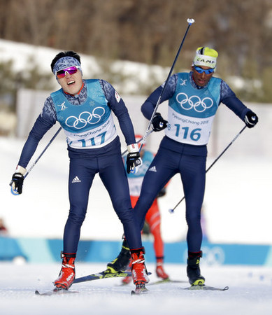 ▲冬奧越野滑雪北韓選手韓春京和Pak Il Chol。（圖／達志影像／美聯社）