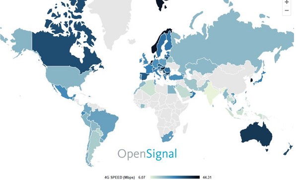 ▲▼ OpenSignal全球4G網速排行。（圖／翻攝自OpenSignal）