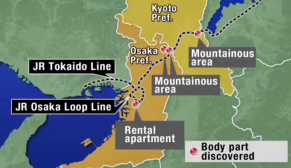 ▲火車線路圖與被害女子屍體發現地點。(圖／翻攝自NHK網站)
