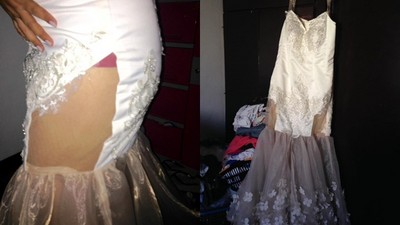 別信設計師朋友！訂製婚紗像「移動蚊帳」 　新娘崩：這婚怎麼結