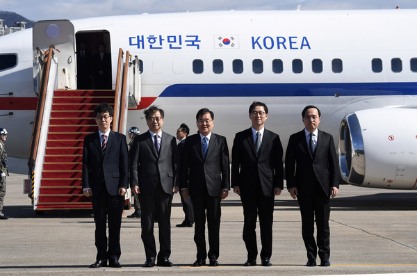 ▲▼ 南韓特使團5日下午飛抵北韓平壤展開為期2天的訪問。（圖／路透社）