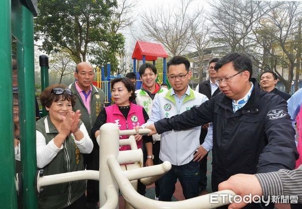  ▲▼平鎮區義興公園景觀設施改善工程完工啟用。（圖／桃園市政府提供）