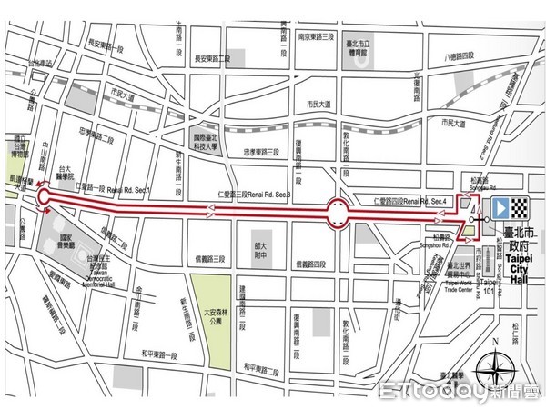 ▲國際自由車公路大賽11 日登場，北市多條重要道路交管。（圖／記者柳名耕攝）