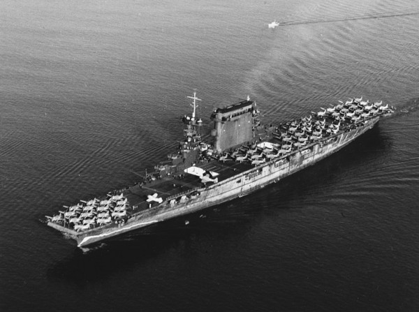 ▲▼76年前遭日軍戰機重創而沉沒的美軍航母列星頓號(USS Lexington CV-2)。（圖／翻攝自維基百科）