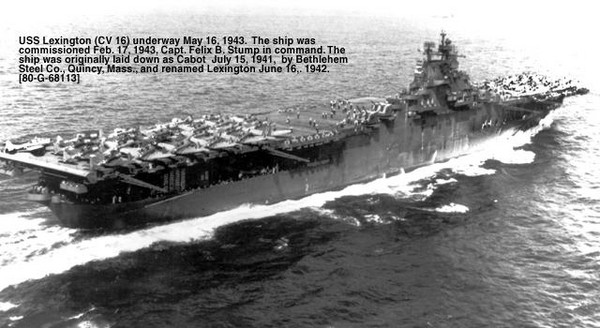 ▲▼美軍第五艘列星頓號(USS Lexington CV-16)。（圖／翻攝自美國海軍官網）