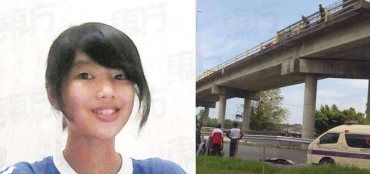 馬來西亞18歲華裔少女陳佩杏騎車墜橋亡。（圖／翻攝《東方日報》）