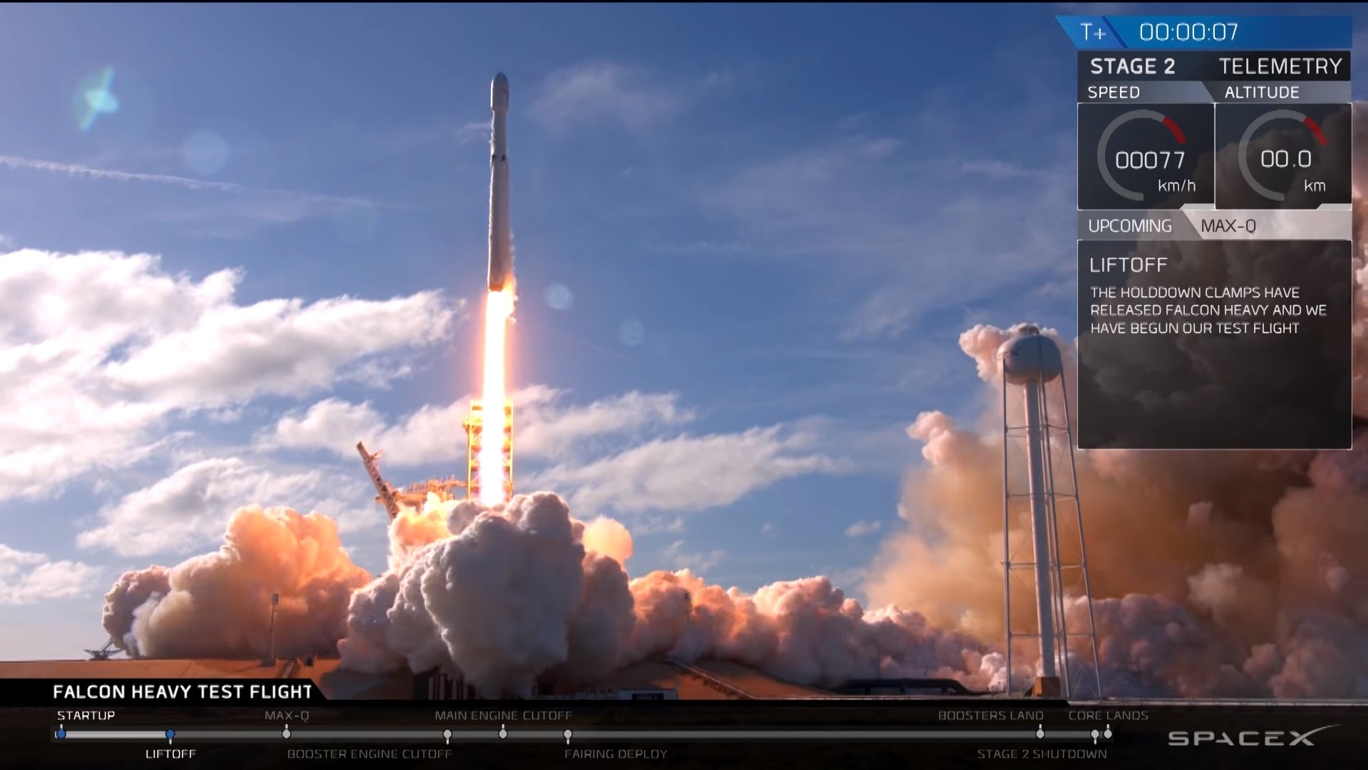 ▲▼SpaceX公司成功發射獵鷹重型運載火箭載著特斯拉跑車飛往火星。（圖／翻攝自SpaceX公司YouTube）