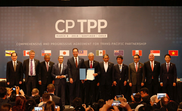 ▲▼ 「跨太平洋夥伴全面進步協定」（CPTPP）於8日下午在智利首都聖地牙哥完成簽署儀式。（圖／路透社）