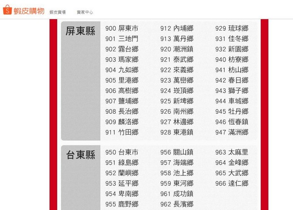 「蝦皮24h」購物中心配送地區限制多（圖／翻攝自蝦皮24h）