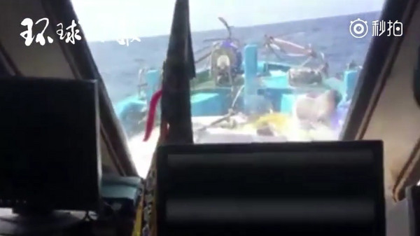▲▼台灣漁船向大陸求援影片曝光。（圖／翻攝自《環球時報》）