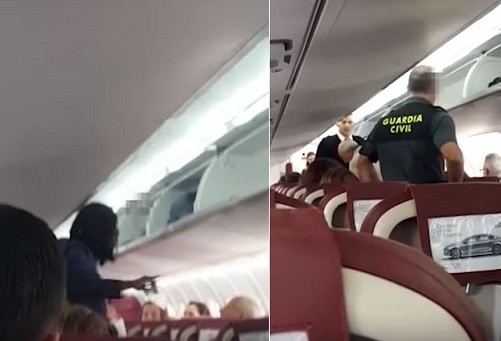 ▲不滿乘客歧視黑人，霸氣空姐把他趕下機。（圖／取自YouTube／TV La Palma）