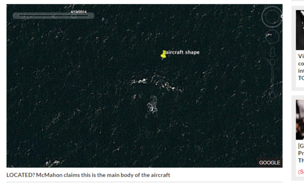 ▲▼ 澳洲機械工程師麥克馬洪（Peter McMahon）爆料，已透過Google Earth找到失蹤的MH370班機殘骸的位置，且機身佈滿彈孔。（圖／翻攝自《每日星報》）