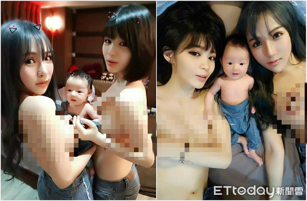 ▲▼2名辣媽雪乳夾兒，背後故事滿滿洋蔥。（圖／粉專我和兩個媽媽提供，請勿隨意翻拍，以免侵權。）