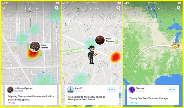 ▲Snapchat推出地圖探索　讓你旅行照片一路發（圖／翻攝 Snap）