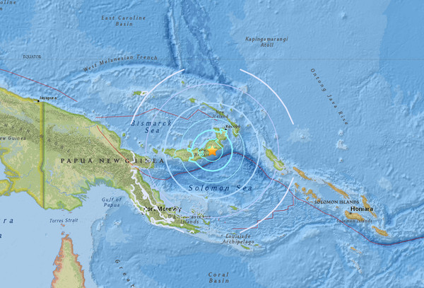 ▲▼巴布亞紐幾內亞新不列顛島2018年3月24日地震。（圖／翻攝自USGS網站）