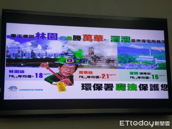 ▲台灣健康空氣行動聯盟抨擊高雄林園空氣測站數據有問題。（圖／記者賴于榛攝）