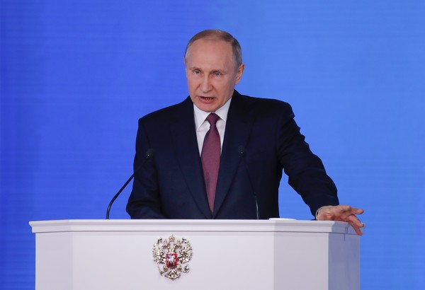 ▲俄羅斯總統普丁在國情諮文中說，俄正在開發一系列可攜帶核彈頭的新導彈。（圖／路透社）