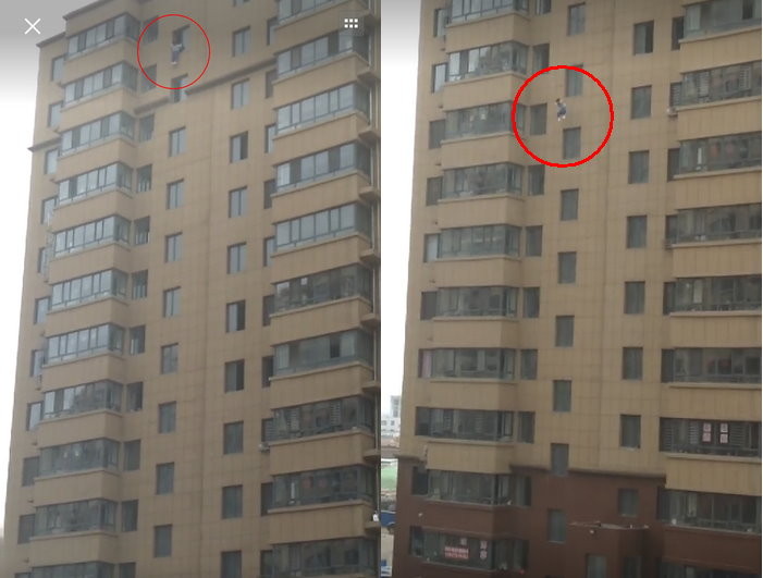內蒙古呼和浩特市回民區一名女孩從17樓跳樓，3秒後墜落地面，當場不治。（圖／翻攝《內蒙古晨網》）