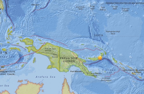 ▲▼巴布亞紐幾內亞又地震。(圖／翻攝自美國地質調查所)