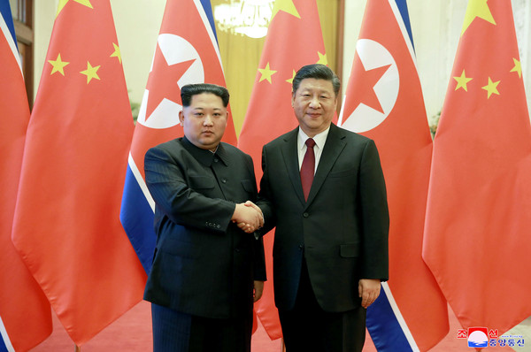 ▲北韓領袖金正恩日前到北京，與中國國家主席習近平會面。（圖／達志影像／美聯社）