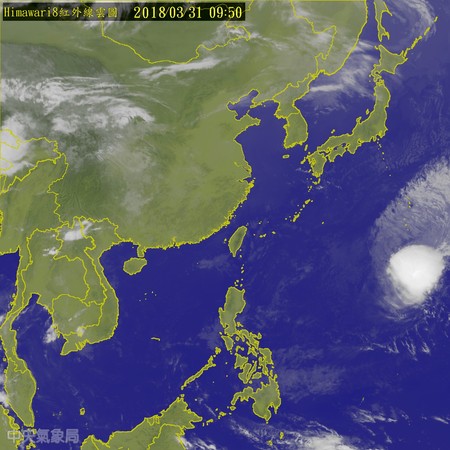 ▲▼今日天氣依舊晴朗穩定，下周四、五可能會有鋒面雲系南下。（圖／中央氣象局）