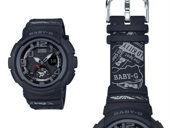 ▲Hello Kitty x Baby-G第二波聯名腕錶黑色款（圖／品牌提供）