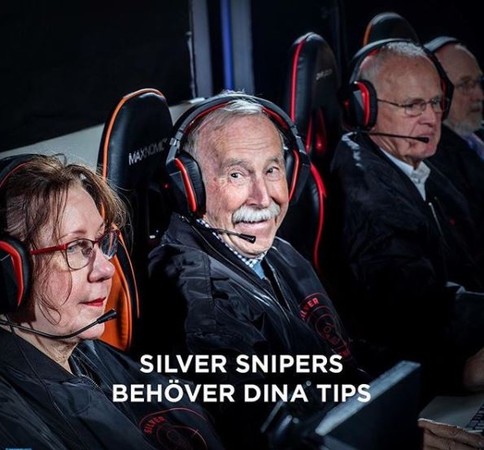 ▲▼瑞典平均年齡71歲電競戰隊伍「銀色狙擊手」（Silver Snipers）。（圖／翻攝自IG／lenovosweden）
