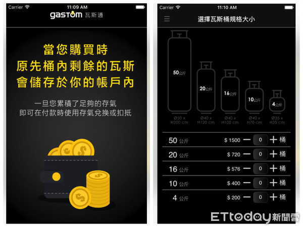 ▲▼有業者推出瓦斯通APP，讓民眾可以掌握桶內的瓦斯量，預約叫瓦斯，也降低更換瓦斯時的風險。配送員利用專業「爬梯車」運送瓦斯，降低時間、體力耗損成本，也提高安全度。（圖／記者楊佩琪攝／翻攝自Gastom瓦斯通APP）